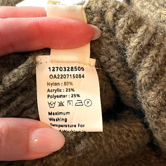 NWT Commense Double Breasted Crop Cardigan Brown Size Medium M V Neck - Picture 9 of 10